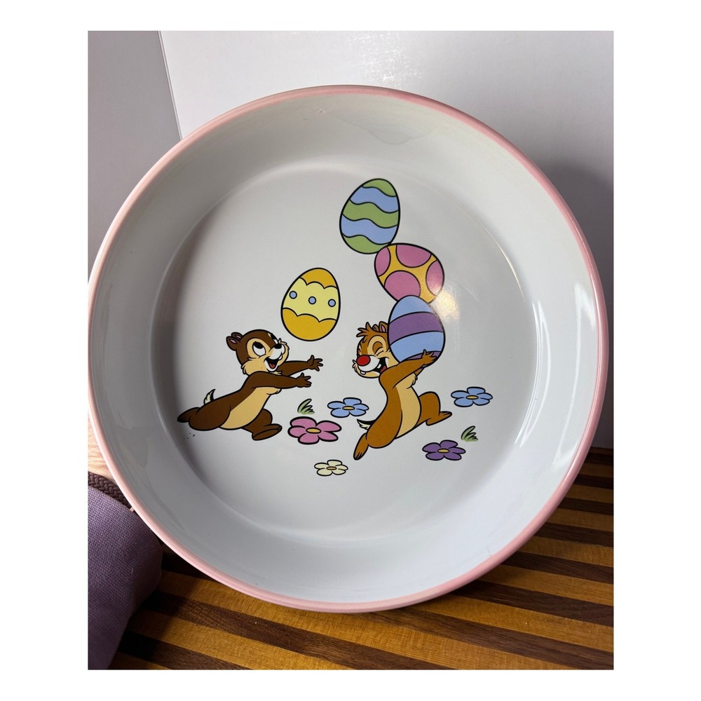 Disney Chip n Dale Easter Serving Bowl Large Ceramic Zrike Spring Pasta Bowl